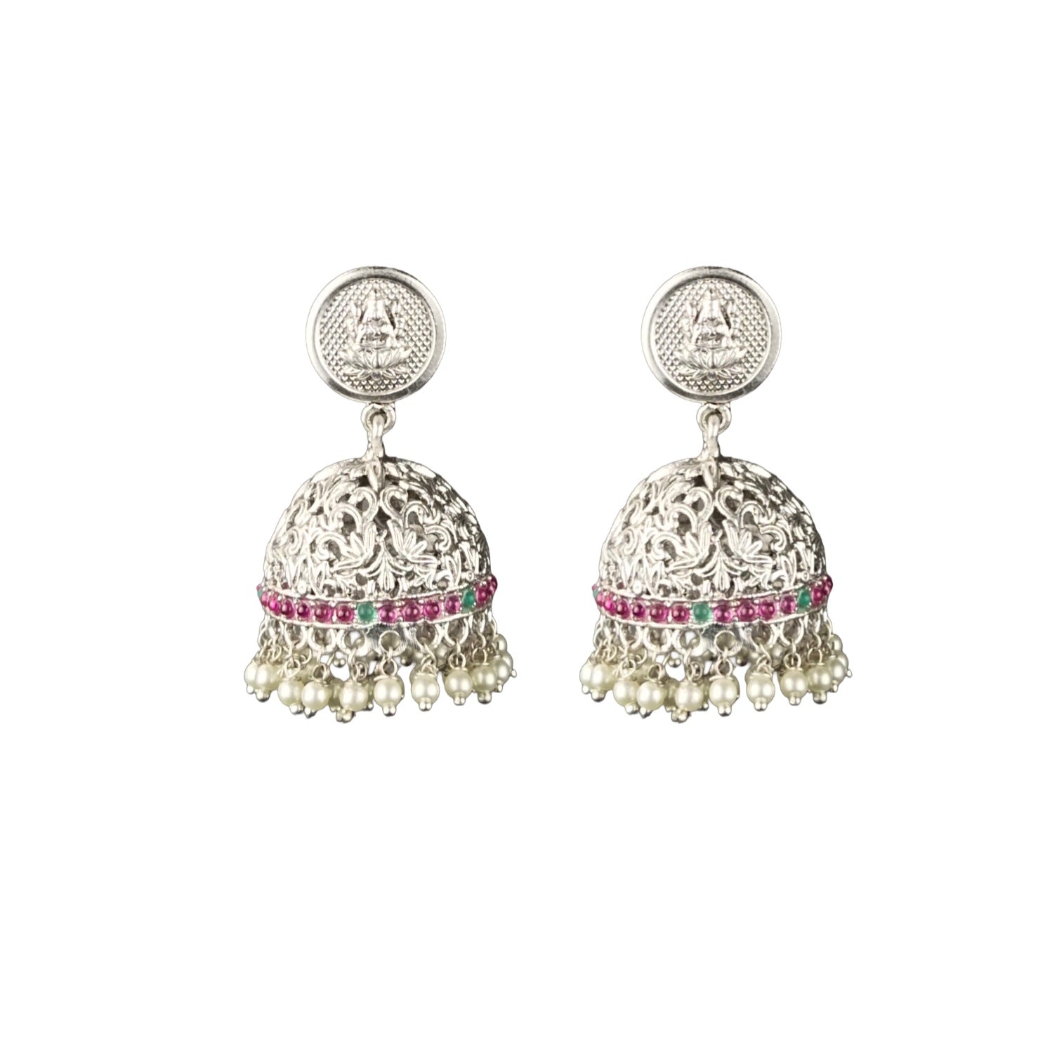 Oxidised Silver Plated Kasulaperu Haram - Long Temple Necklace