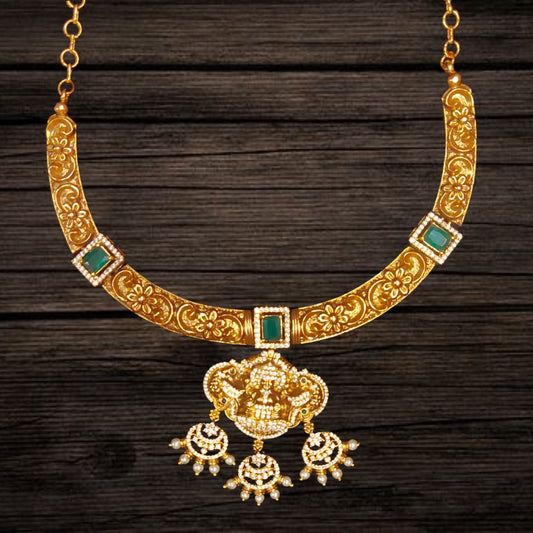 Antique Kanti Necklace With Laxmi Pendant By Asp Fashion Jewellery