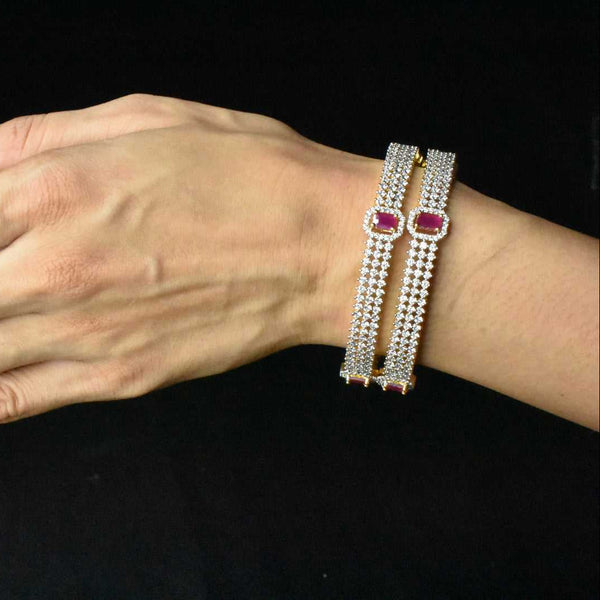 Vibrant American Diamond Bangles Set By Asp Fashion Jewellery 