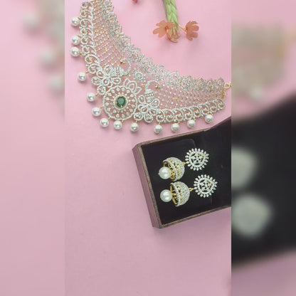 Charismatic American Diamonds Choker Set By Asp Fashion Jewellery