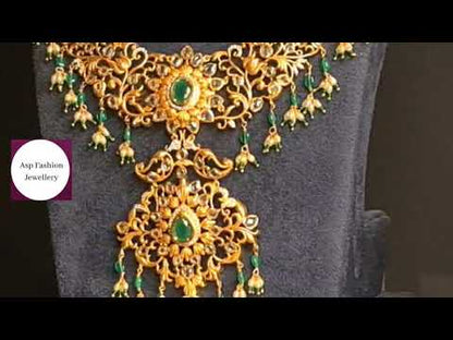 Traditional One Gram Gold Pachi Bridal Haar